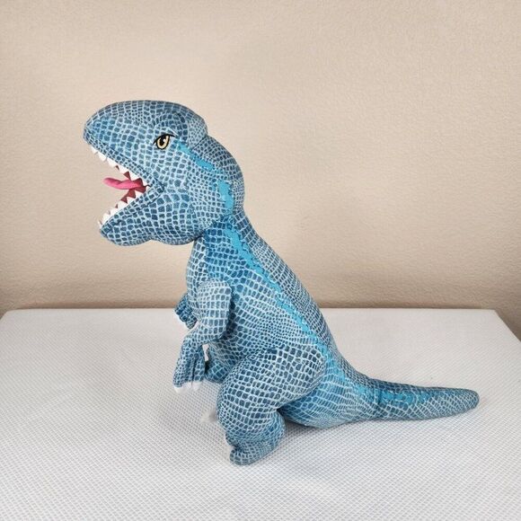 Jurassic Park World Blue T-Rex Dinosaur Plush Stuffed Toy 28" Nose To Tail - Picture 5 of 6